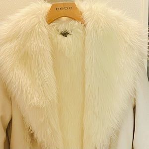Full Length Vintage Faux Fur and Suede Bebe Coat